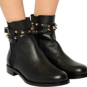 Valentino Rockstud Studded Strap Chealsea Boots